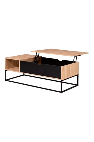 Mesa de centro elevable Manufacture Manhattan -  Negro e imitación madera