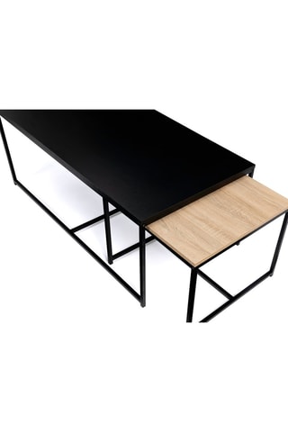 3 mesas de centro Liverpool - 
Negro e imitación madera