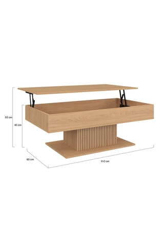 Mesa de centro Tania - Imitación madera - 110 x 60 x 40/53 cm
