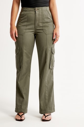Pantalon taille haute - Vert olive