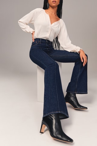 Jean taille haute - Bleu marine