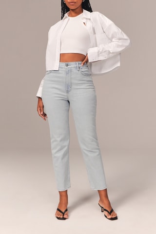 Jean 7/8 taille haute - Ciel