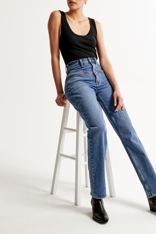 Jean taille haute - Bleu cobalt