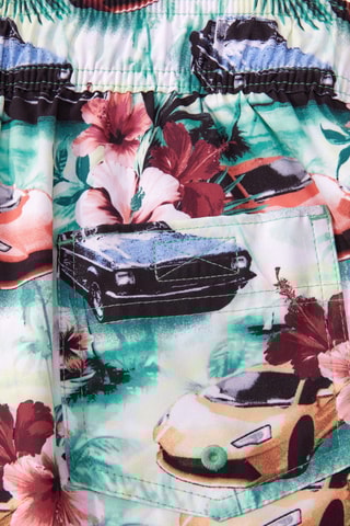 Short de bain - Blanc et vert