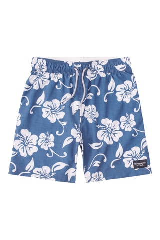 Short de bain - Bleu foncé et blanc