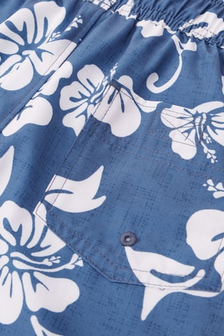 Short de bain - Bleu foncé et blanc