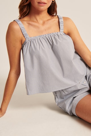 Top de pyjama - Ciel et blanc