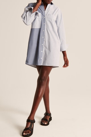 Robe chemise - Bleu-gris