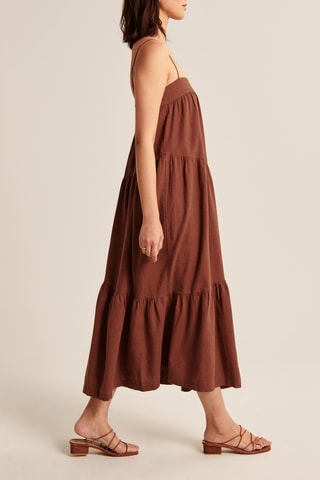 Robe longue en lin - Marron