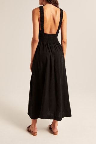 Robe longue en lin - Noir