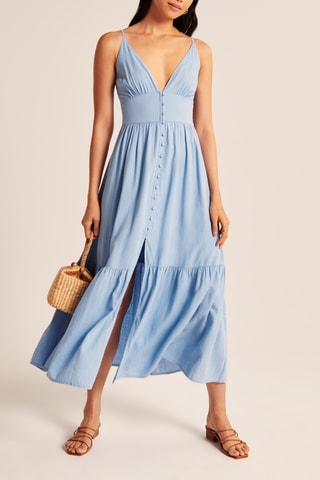 Robe chemise en lin - Ciel