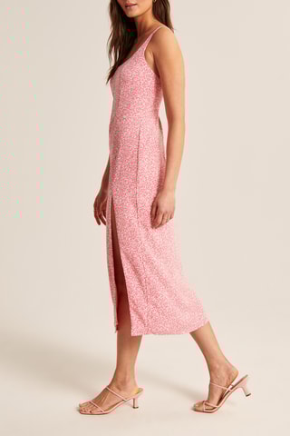 Robe midi - Rose et blanc