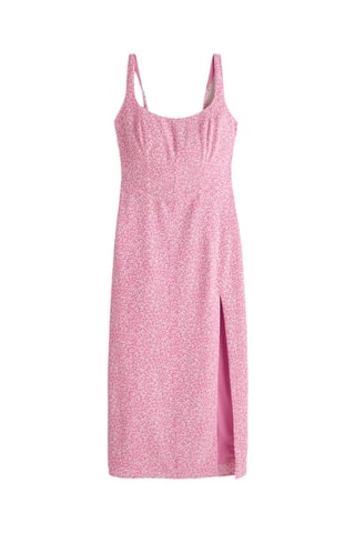 Robe midi - Rose et blanc