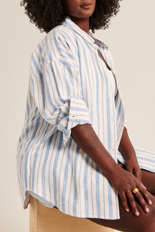 Chemisier - Ciel et écru