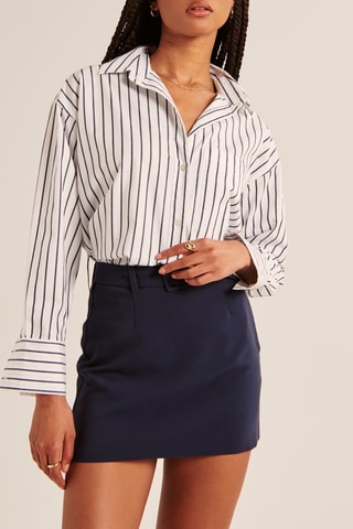 Chemisier - Bleu marine et blanc