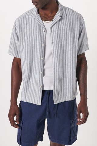 Chemise en lin - Bleu-gris