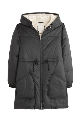 Doudoune longue à capuche - Noir