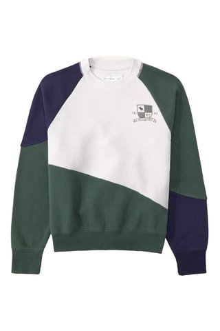 Sweat polaire - Ecru et bleu marine