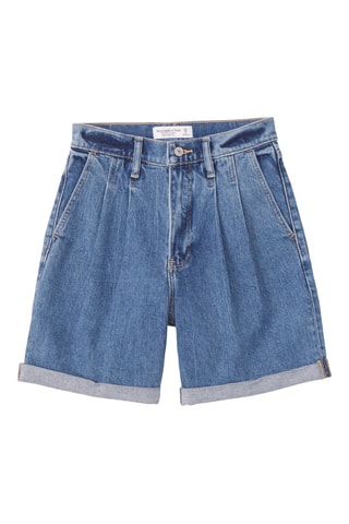 Short en jean taille haute - Bleu cobalt