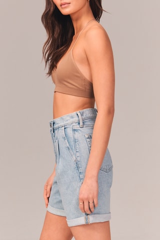 Short en jean taille haute - Ciel