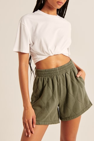 Short taille haute - Kaki