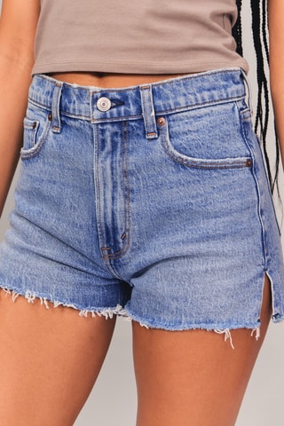 Short en jean taille haute - Ciel
