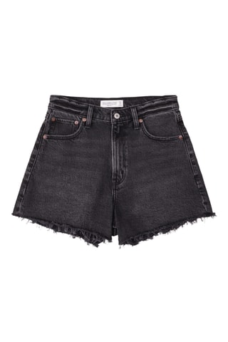 Short en jean taille haute - Noir