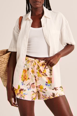 Short en lin - Blanc