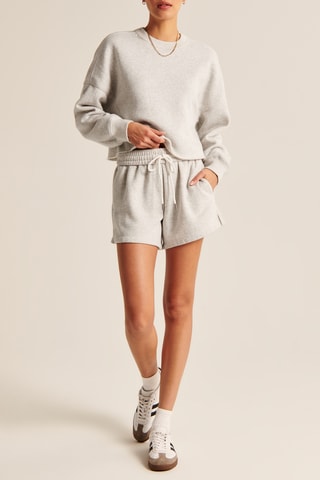 Short taille haute - Gris clair chiné