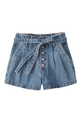 Short en jean taille haute - Bleu cobalt