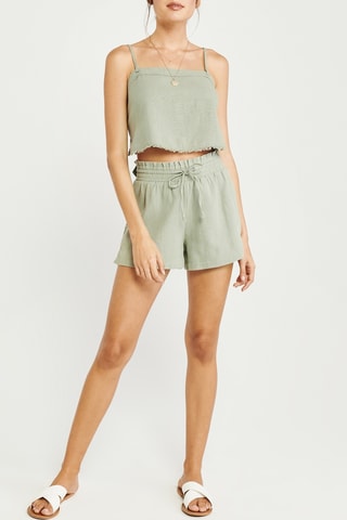 Short en lin - Vert