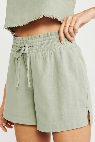 Short en lin - Vert