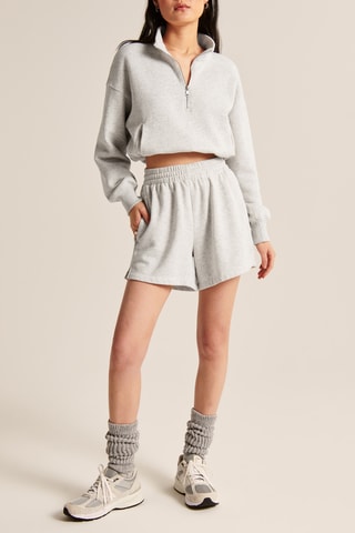 Short taille haute - Gris clair chiné