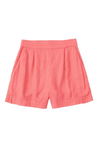 Short en lin taille haute - Rose
