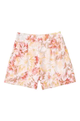 Short en lin taille haute - Ecru