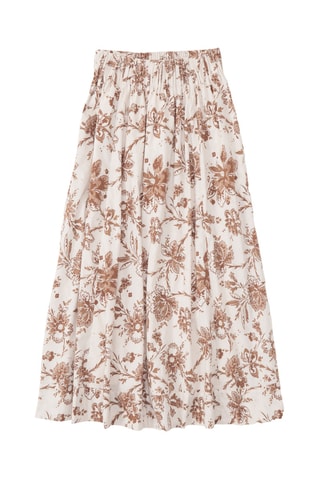 Jupe longue taille haute - Marron