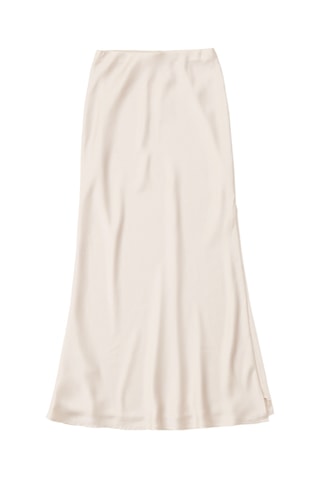 Jupe midi taille haute - Beige
