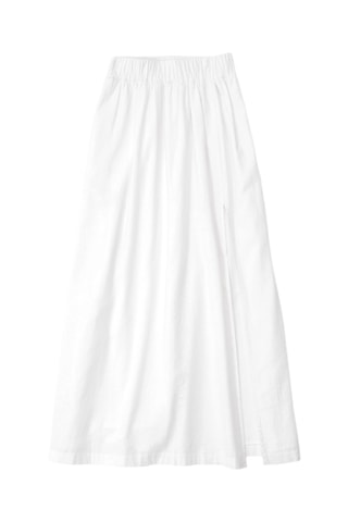 Jupe longue taille haute en lin - Blanc