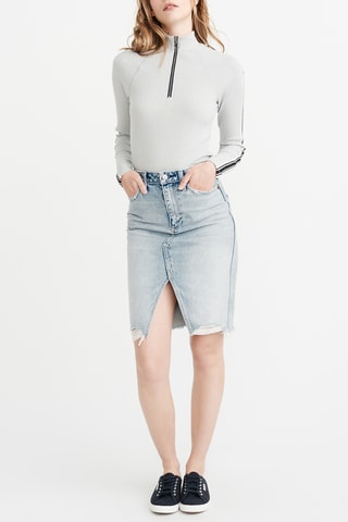 Jupe droite en jean - Bleu