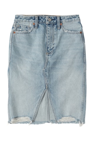 Jupe droite en jean - Bleu