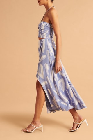 Jupe portefeuille taille haute - Ciel