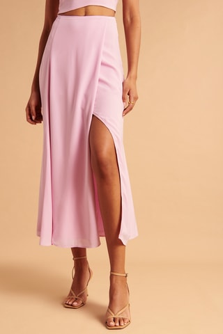 Jupe portefeuille taille haute - Rose