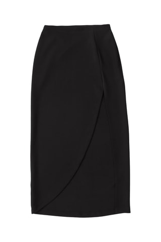 Jupe portefeuille taille haute - Noir