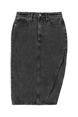 Jupe fourreau en jean - Noir