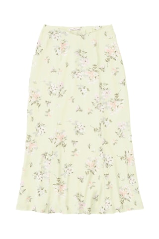 Jupe midi taille haute - Jaune