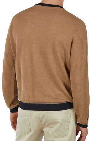 Pull slim en lin - Marron clair - Zanone