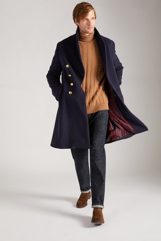 Pull slim en laine vierge et alpaga - Camel - Zanone