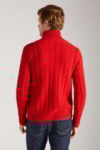 Pull slim en laine vierge et alpaga - Rouge - Zanone