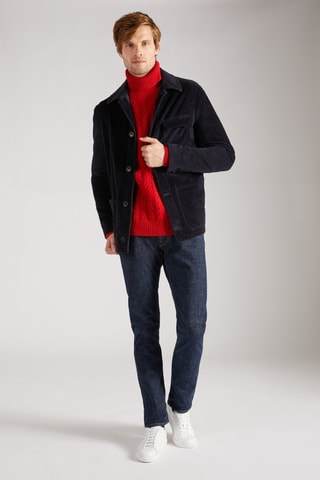 Pull slim en laine vierge et alpaga - Rouge - Zanone