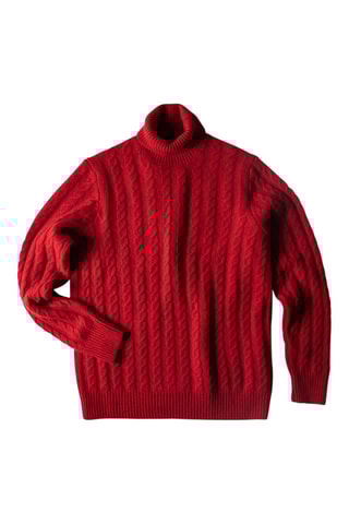 Pull slim en laine vierge et alpaga - Rouge - Zanone
